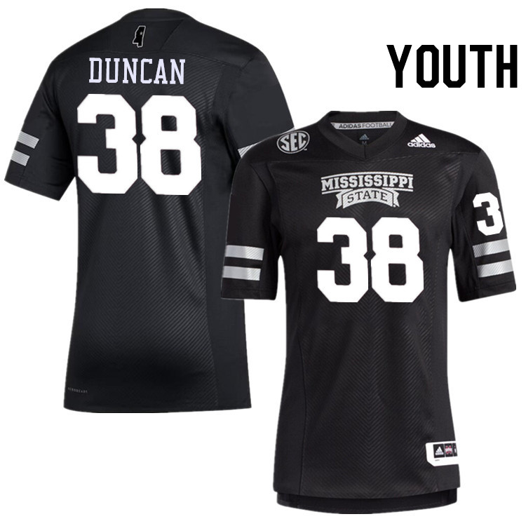 Youth #38 Ashtanyrein Duncan Mississippi State Bulldogs College Football Jerseys Stitched-Black